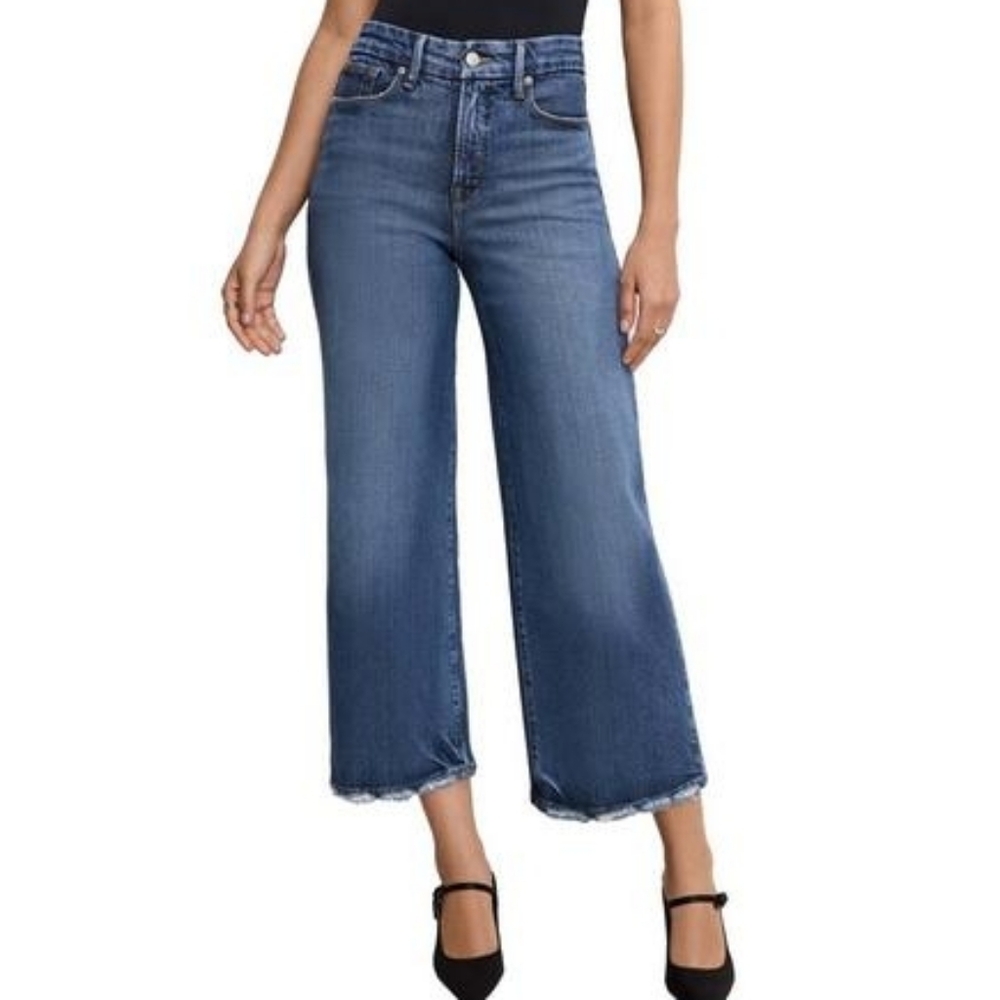 Good American. Palazzo Jeans. Wide-leg, Cropped. Woman's Plus Size 24 Or 3X.